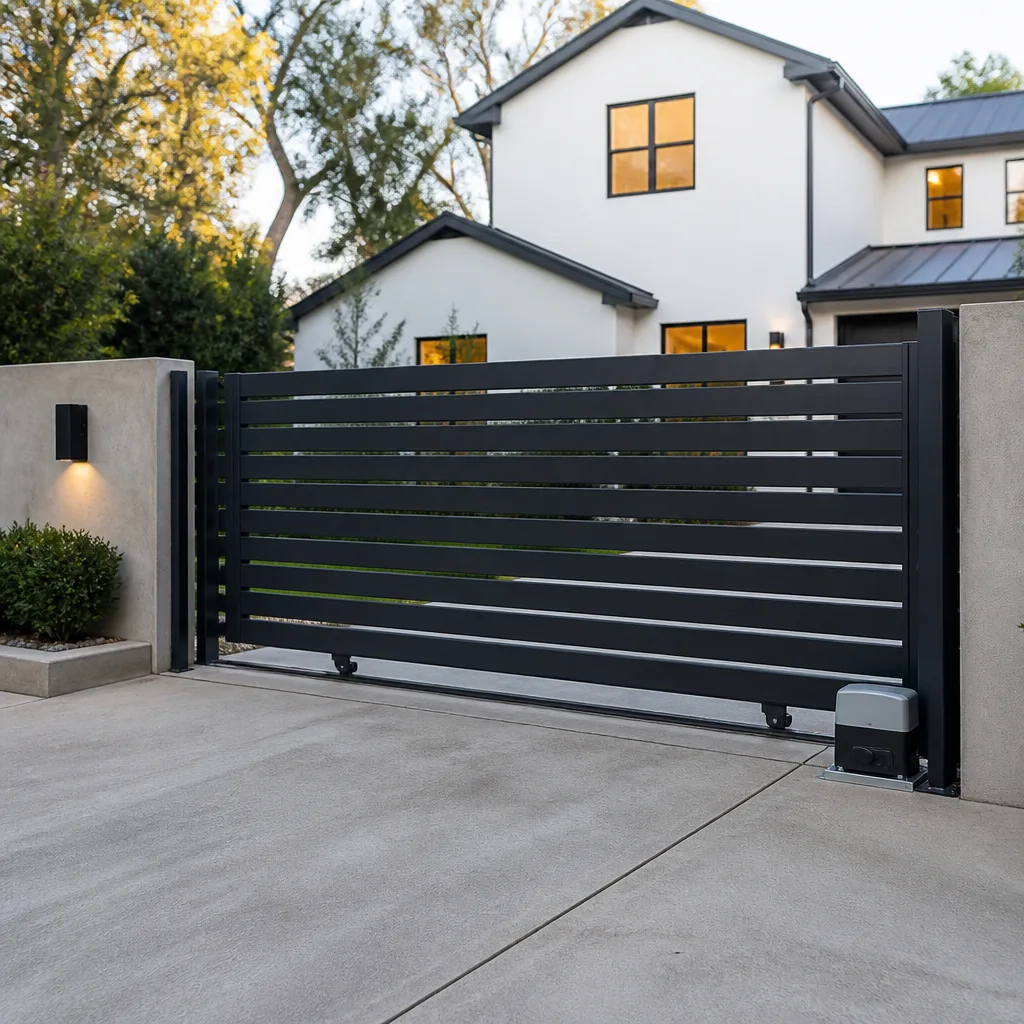 Sliding driveway gates